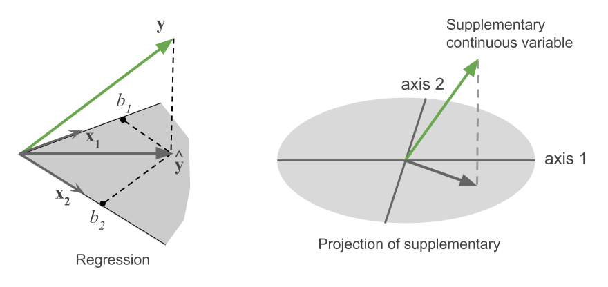 Equivalence between a regression and the projection of supplementary